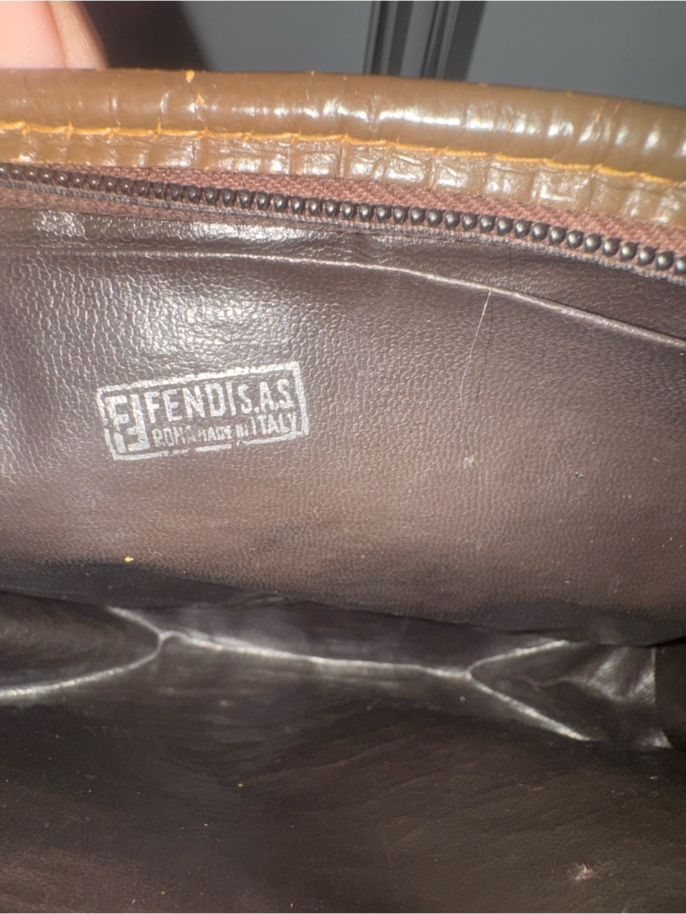 Vintage Fendi Brown Zucca Logo Toiletry Pouch - Picture 5 of 8